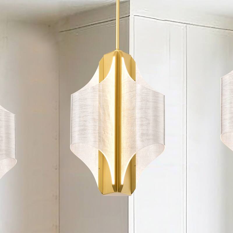 Idris LED 3 Light Pendant Vintage Brass Finish Light Guide Panels - Vintage Brass