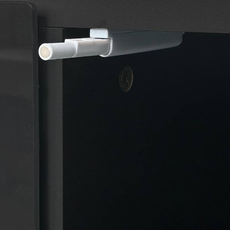 Fireplace TV Stand for Home, Modern 68.10" High Gloss Entertainment Center w/ 2 Cabinets, TV Console Table for TVs Up to 78"