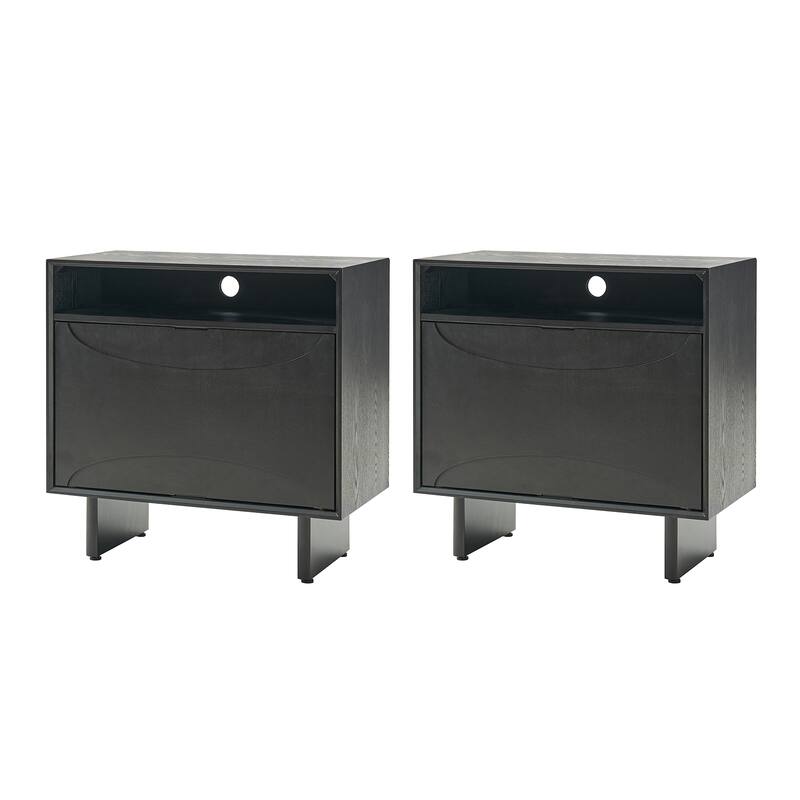 Faustus Modern 28"Tall End Table Set of 2 with Drawers by HULALA HOME
