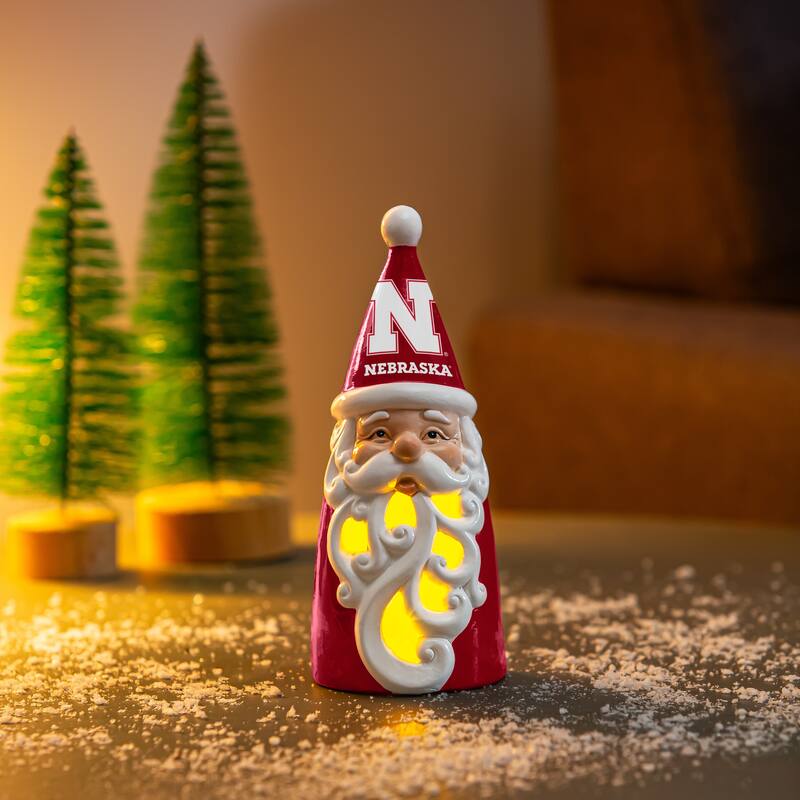 University of Nebraska Santa LED Garden Statuary, 8"