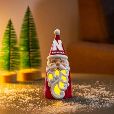 University of Nebraska Santa LED Garden Statuary, 8"