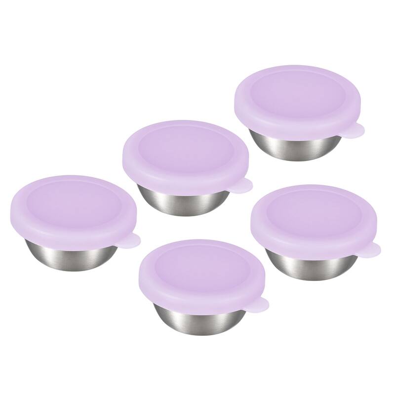 5pcs Salad Dressing Container 1.7oz Small Condiment Containers w lids