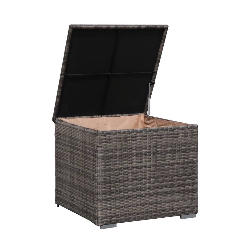 Outdoor Wicker Storage Box 90 Gallon Resin Deck Box
