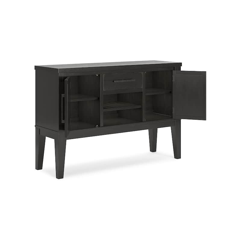 Signature Design by Ashley Galliden Black/Brown Dining Server - 56"W x 18"D x 38.25"H