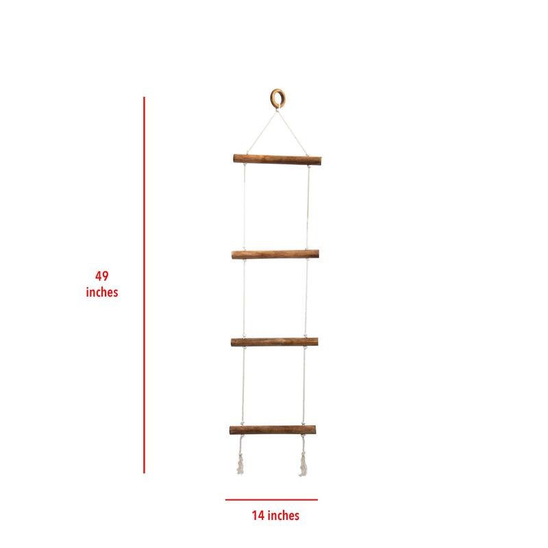 Foreside Home & Garden Macrame Hanging Blanket Ladder