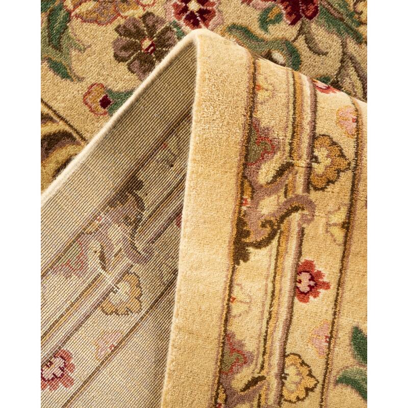 Overton Hand Knotted Wool Traditional Oriental Yellow Area Rug - 6' x 9'