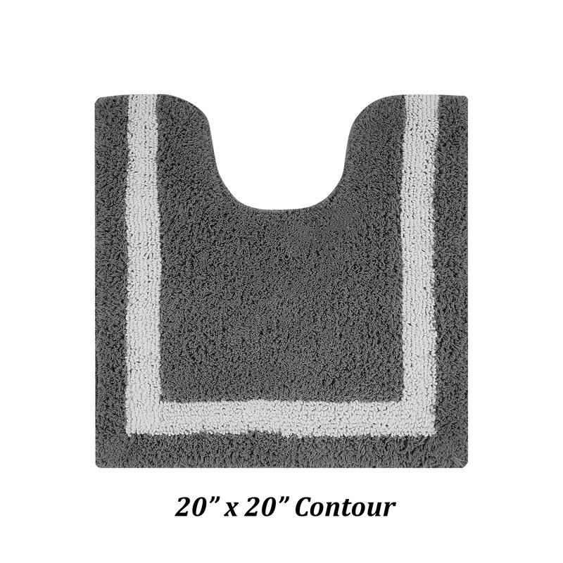 Better Trends Hotel Collection in Race Track 100% Cotton Super Absorbent Reversible Double Sided Machine Washable Bath Mat Rug