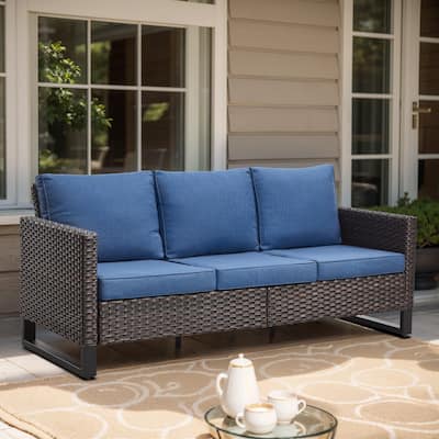 Gymojoy 3-Seat Outdoor Sofa, All-Weather PE Wicker