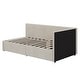 preview thumbnail 7 of 5, Twin Size Upholstered Daybed with Vertical Striped Design, L Shape Corner Bed with 2 Storage Drawers