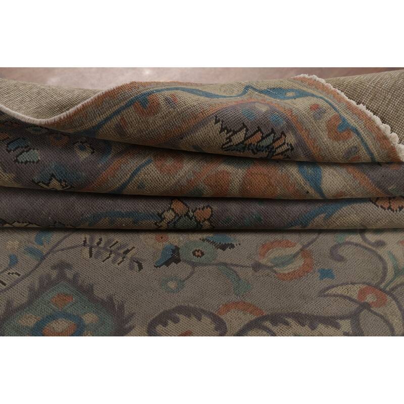 Tabriz Vintage Persian Area Rug Hand-Knotted Wool Carpet - 9'11" x 12'11"