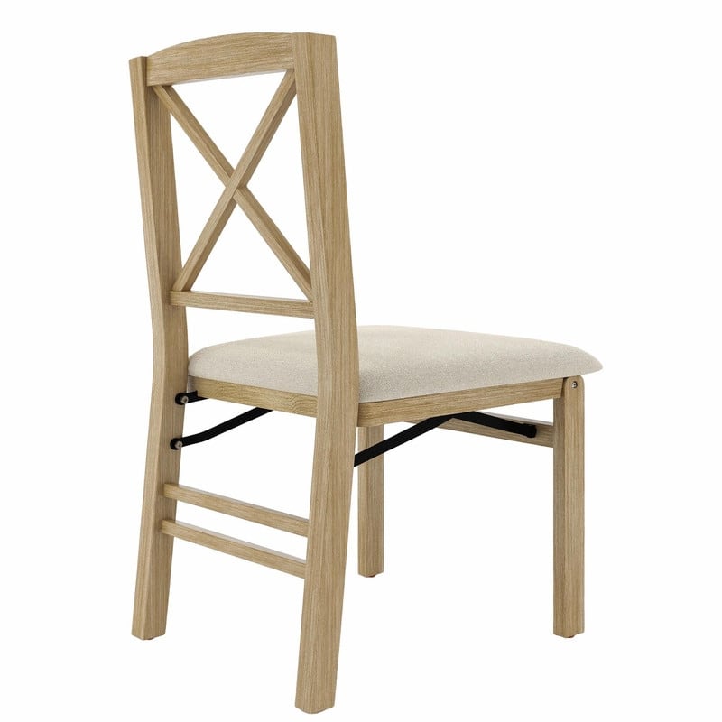 X-Back Scandinavian Dining Chairs, Set of 2 Upholstered Wooden Chairs for Kitchen, Dining Room