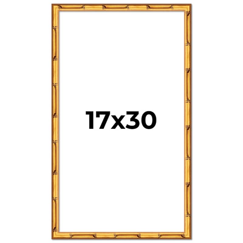 17x30 Frame Gold Bamboo Solid Wood Picture Frame | 1 Inch Moulding