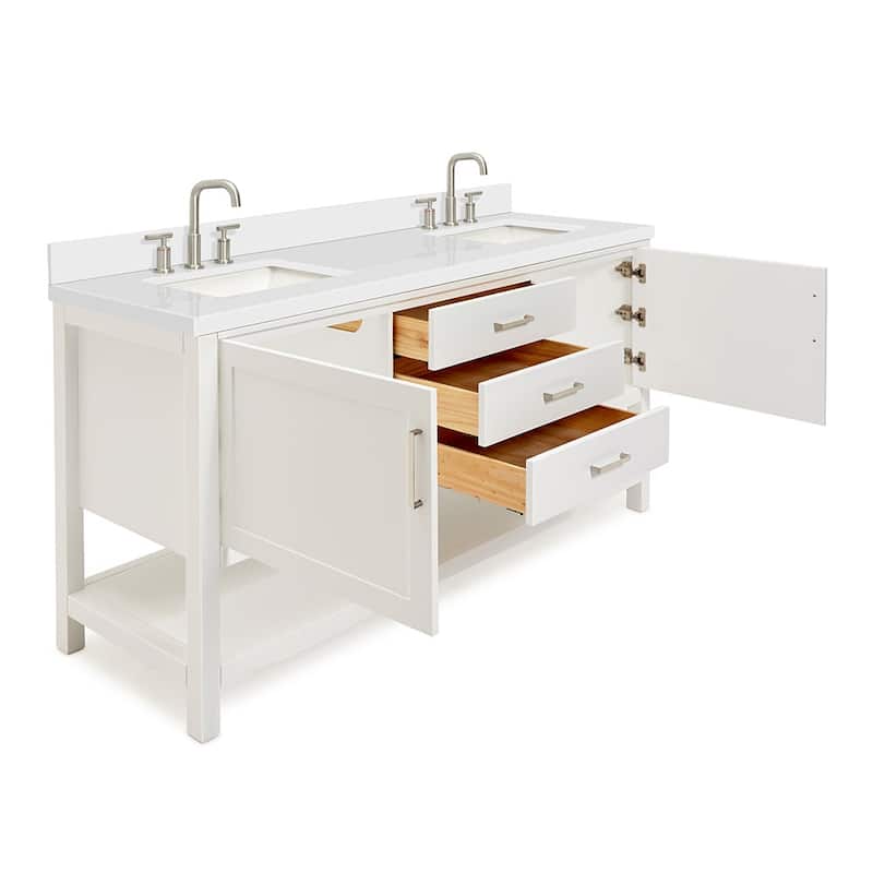 Ariel R073DWQRVO Bayhill 72" Free Standing Double Basin Vanity Set