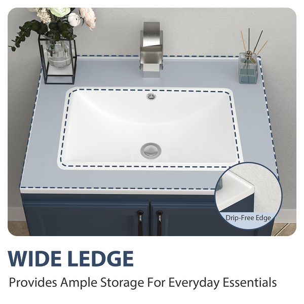 Kichae Vanity Top 24 in. Ceramic Vanity Top with Sink One