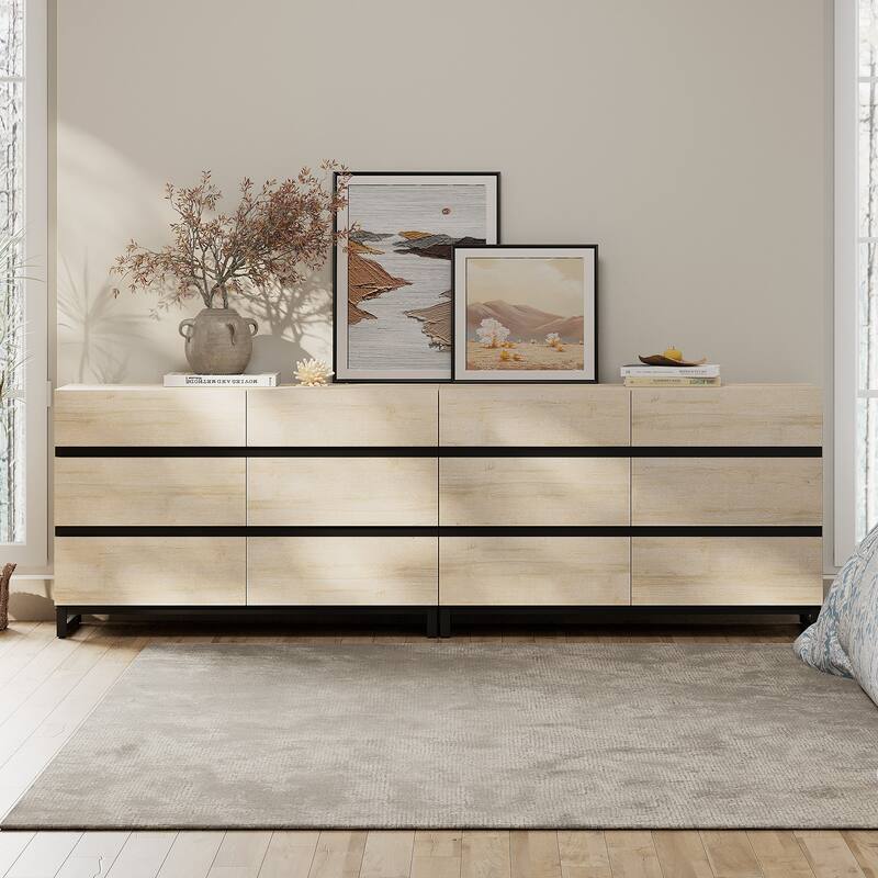 3-Piece Bedroom Furniture Set,Dresser &Chest With 12 Drawers, 2 Nightstand for Bedroom, Bedroom Furniture Set