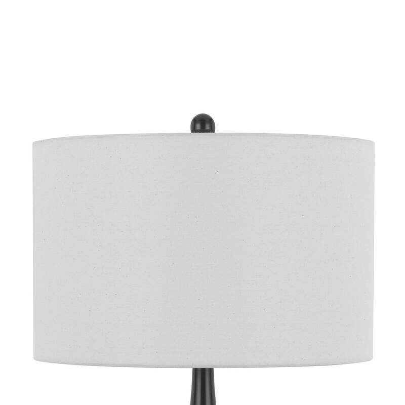 Ege Table Lamp Set of 2, Teardrop Bronze Metal Base, White Shade