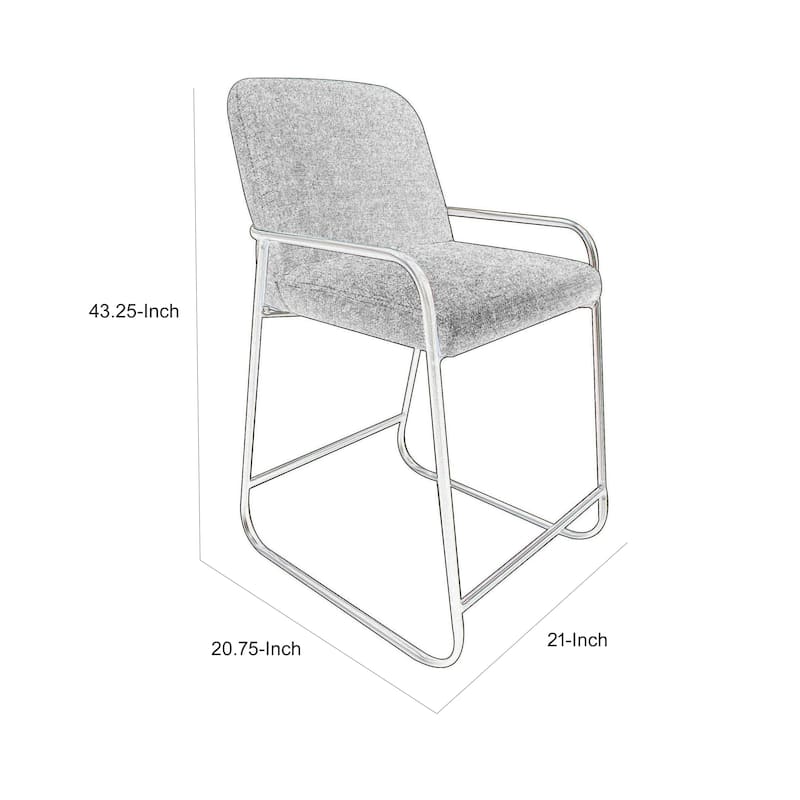 Suze Counter Height Chair, Arched Back, Black, Cognac Brown Faux Leather