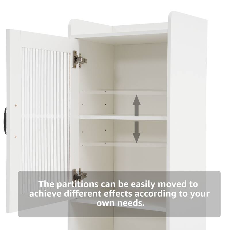 Free Standing High Bathroom Cabinet With Multiple Storage Cabinets