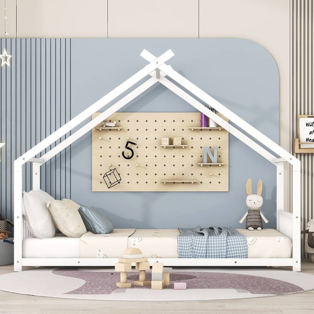 Twin Size Metal House Bed