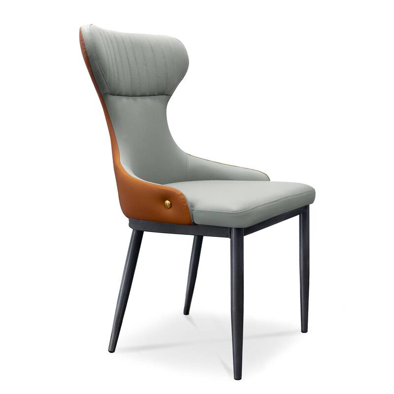 Hello Laura Modern Wingback Gray Dining Chairs - Comfortable Tufted Back (Set of 2) - N/A