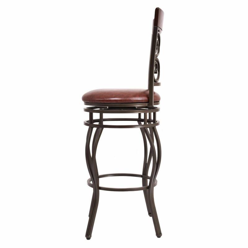 Gymax 2PCS Retro Swivel Bar Stools w/ Padded Seat Home Kitchen Pub - See Details