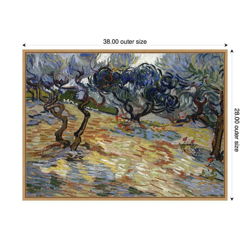 Kate and Laurel Olive Trees by Vincent van Gogh by Nostalgia Prints Framed Canvas Wall Art Print
