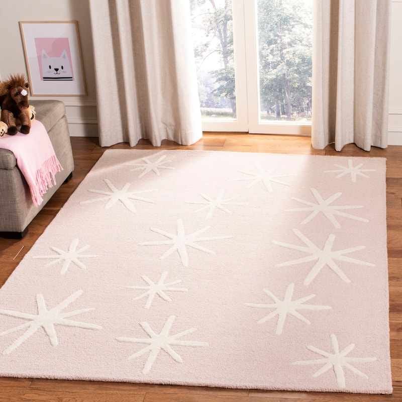 SAFAVIEH Handmade Kids Lexi Wool Rug - 4' x 6' - Pink/Ivory