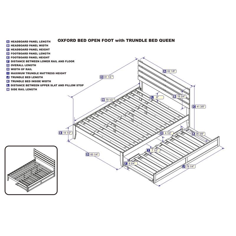 Twin XL Trundle Bed with Storage - Modern Espresso Finish - Home Bedroom Furniture