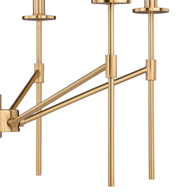 Kedzie 6 Light 2 Tier Brass Mid-Century Modern Chandelier - 24-in W x 23.25-in H x 24-in D