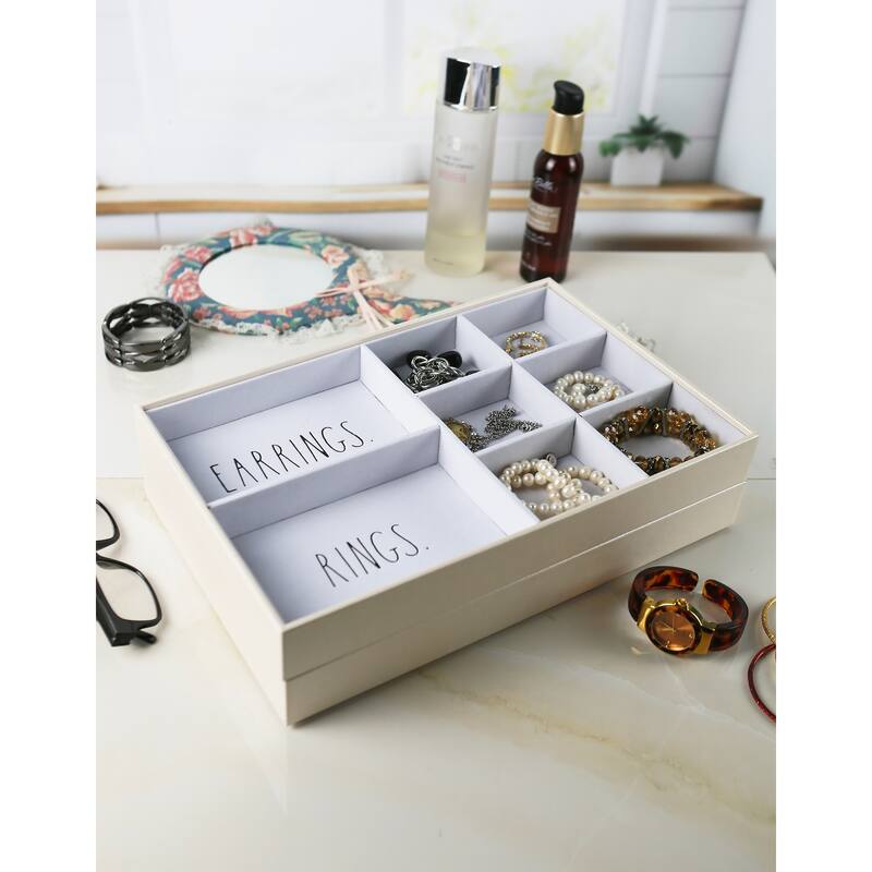 Rae Dunn Set 2 Stackable Jewelry Trays
