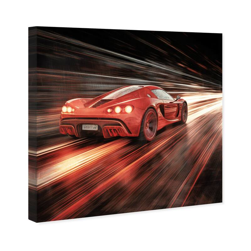 Wynwood Studio Canvas Transportation Just pretty fast please Red and Modern & Contemporary Wall Art Canvas Print