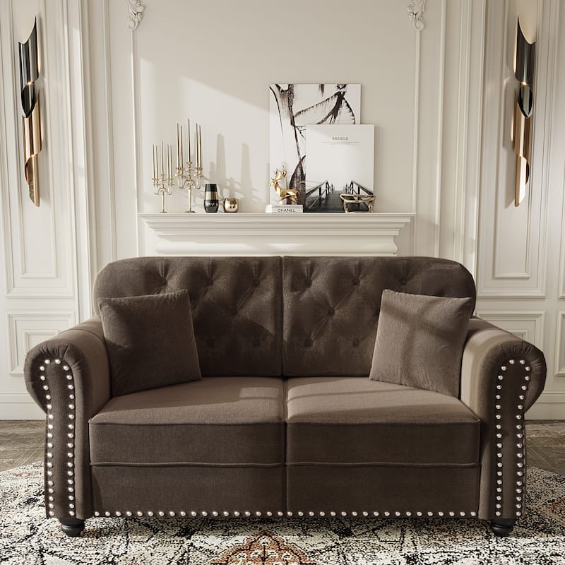 Mid-Century Modern Chesterfield Sofa with Button Tufted