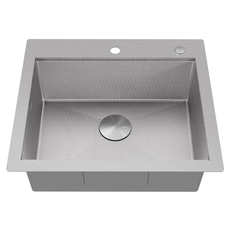 Matrix 25" Top Mount Workstation 16 Gauge Single Bowl Stainless Steel Kitchen Sink with Accessories