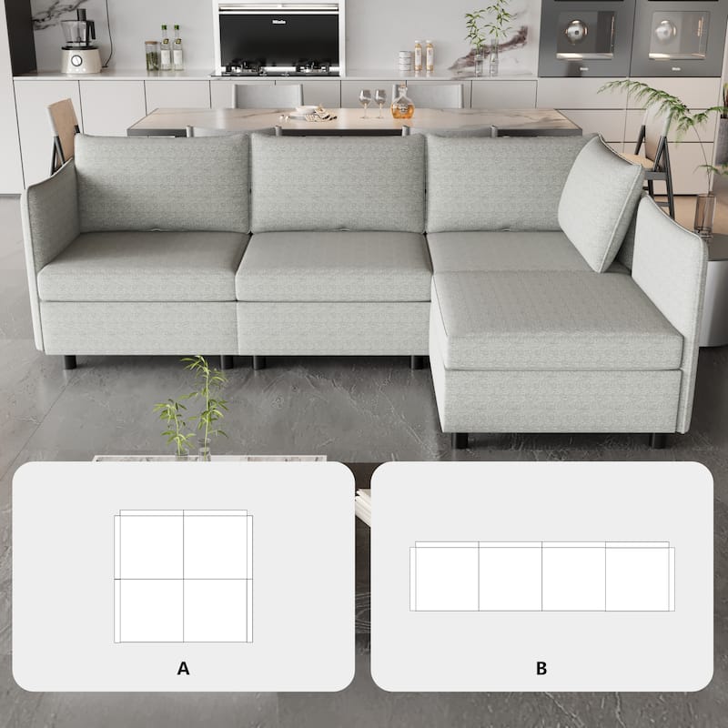 Christopher Knight Home - Ashton Modular Sectional Sofa with Storage and Sleeper Function