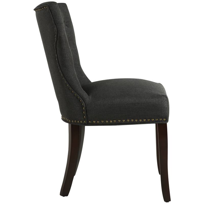 Fabric Wingback Dining Chairs Comfy Armless Accent Chairs Set of 2