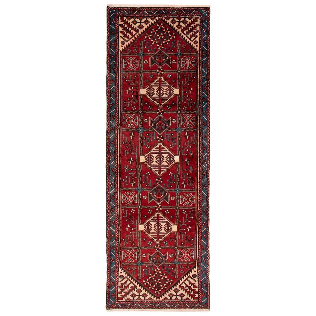 ECARPETGALLERY Hand-knotted Anadol Red Wool Rug - 3'7 x 10'3