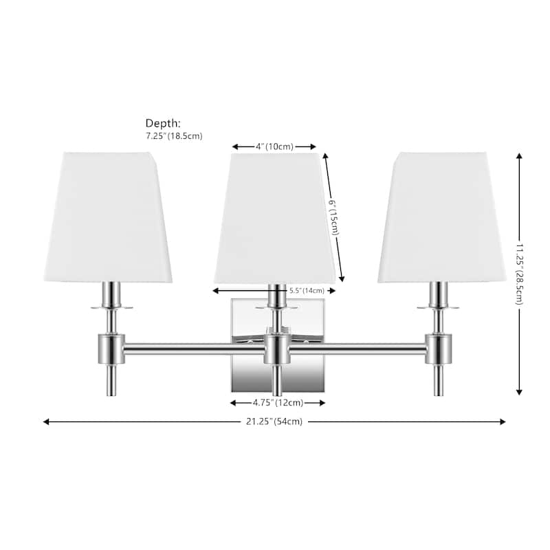 SAFAVIEH Lighting Chiaffreda 21-inch Modern & Contemporary Wall Sconce (3-Bulb) - 7Wx21Dx11H