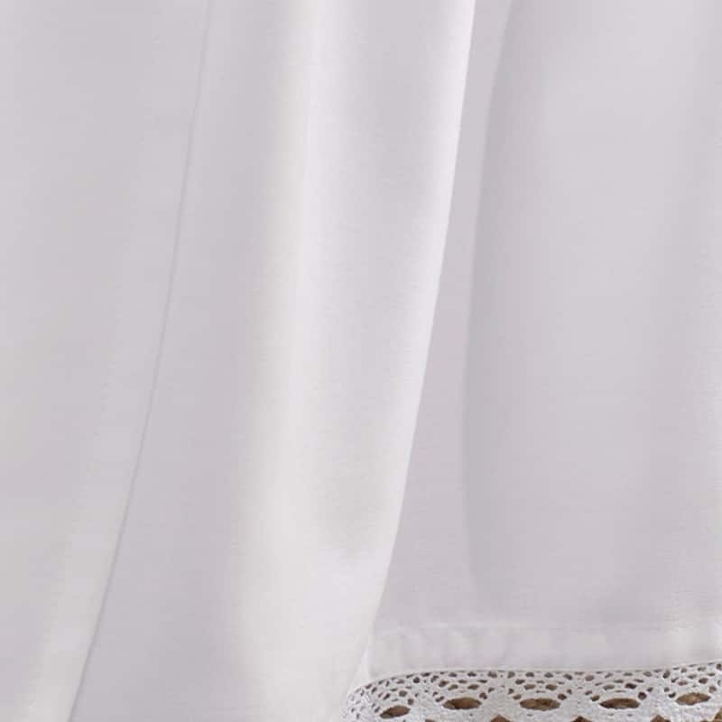 Laura Ashley Crochet White Cotton Sateen Ruffle Bedskirt