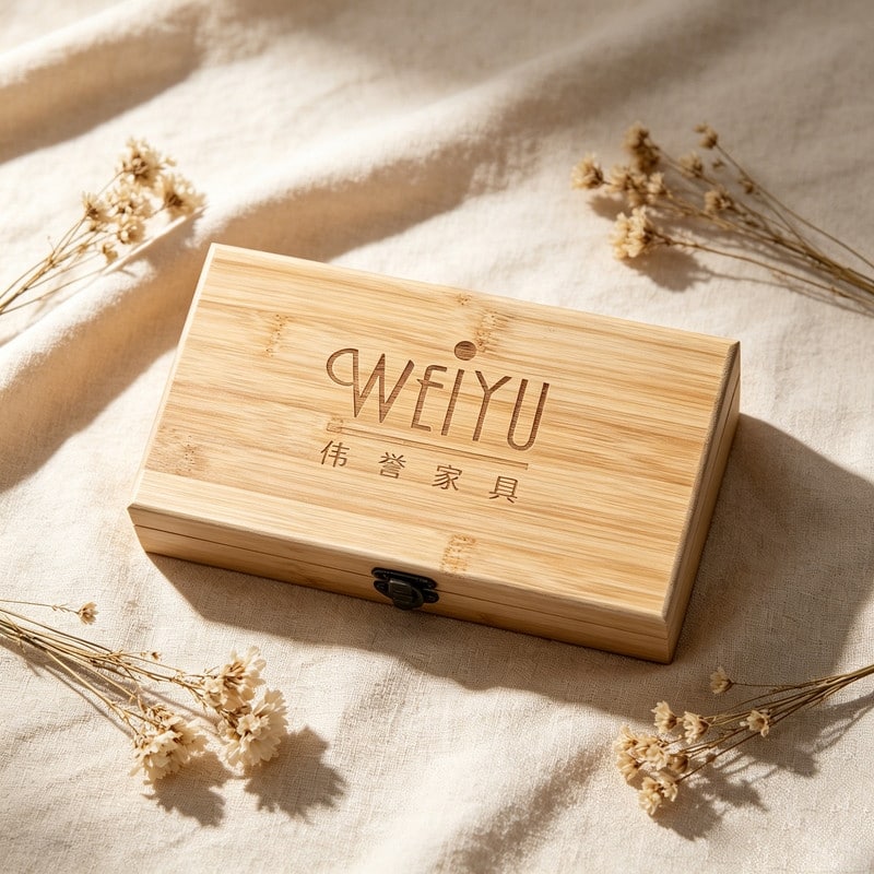 Natural Bamboo Storage Box Decorative Wooden Keepsake Chest with Lid