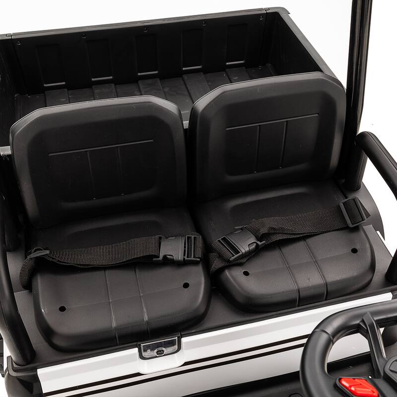 24V Kids Electric Ride-On Track with Dual Seats, Remote Control, Bluetooth Audio, and 4-Wheel Suspension