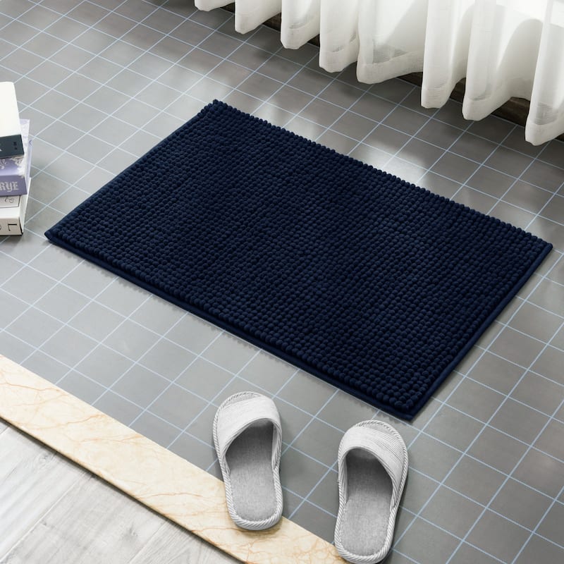 Subrtex Luxury Chenille Bath Rugs Soft Bathroom Mats