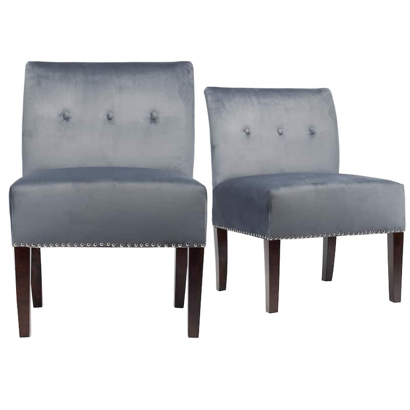 Samantha Indoor Living Room Velvet Slipper Chair by Sole Designs