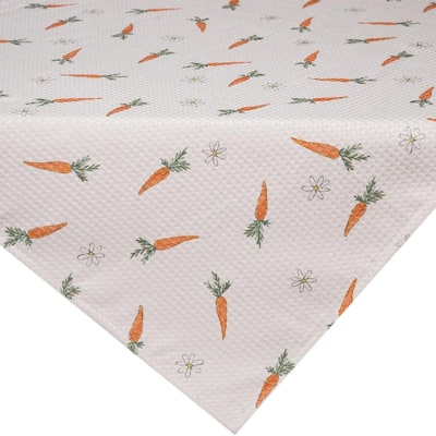 Transpac Fabric Waffle Carrot Pattern Table Throw Home Decorations Spring