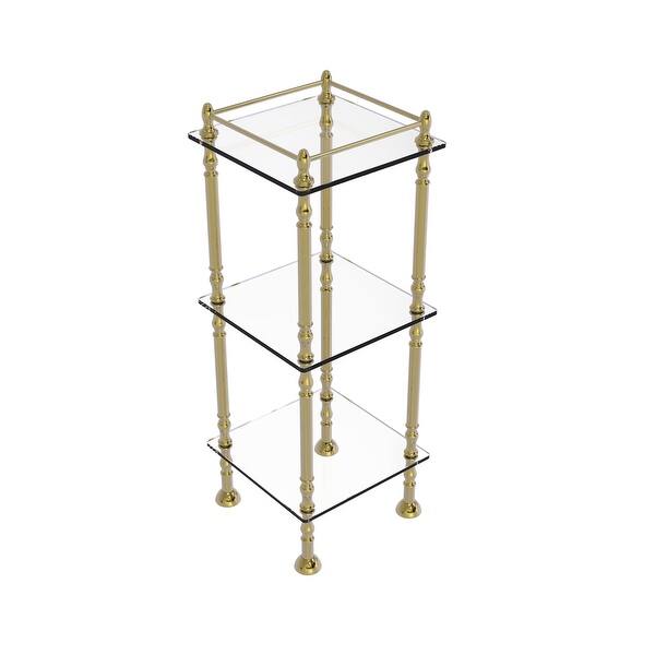 Allied Brass Three Tier Etagere with 14-in x 14-in Shelves in Polished Brass