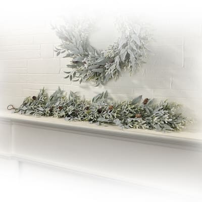 48" Sage/Mini Spruce with Cones Garland - Grey Green - 48-Inch