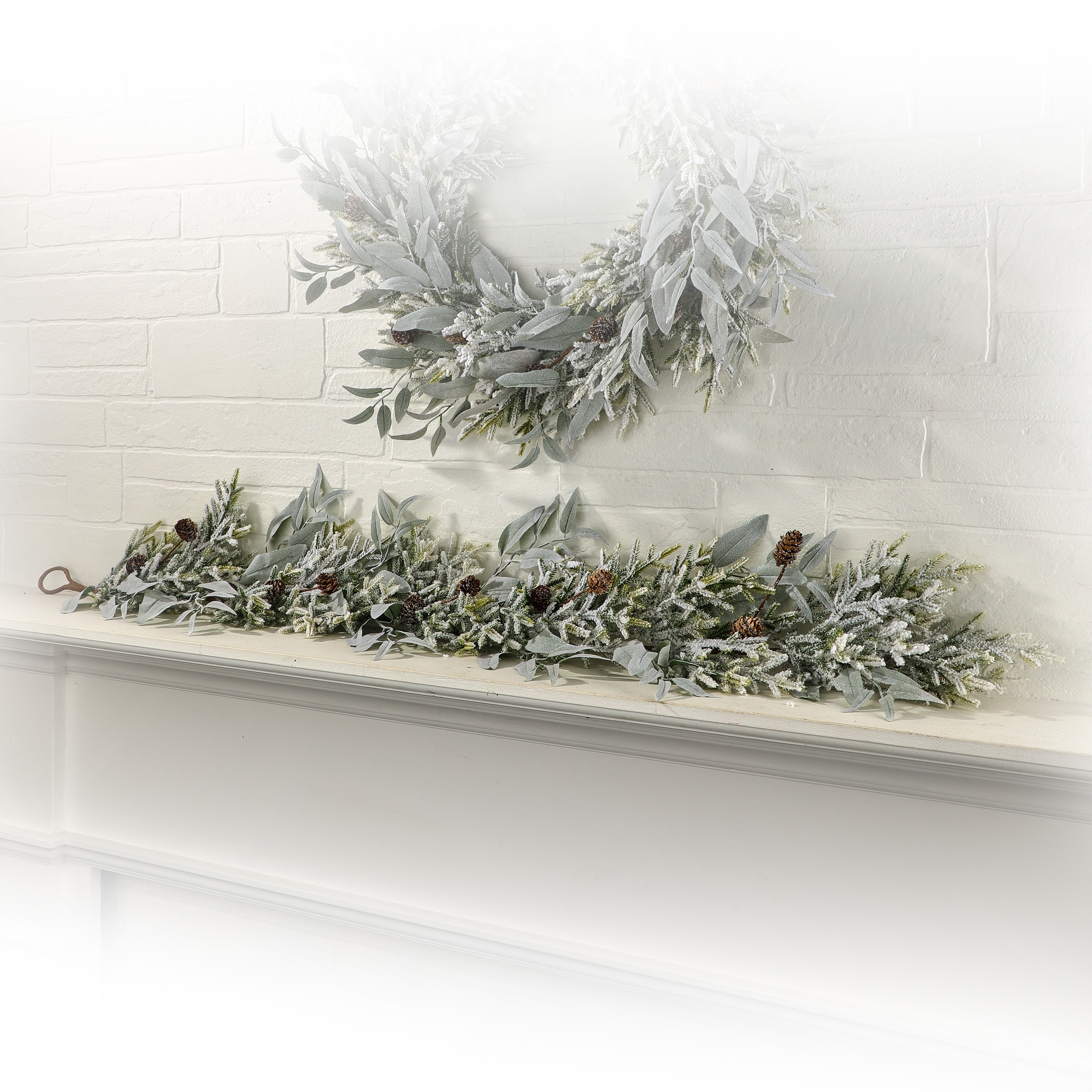48" Sage/Mini Spruce with Cones Garland - Grey Green - 48-Inch