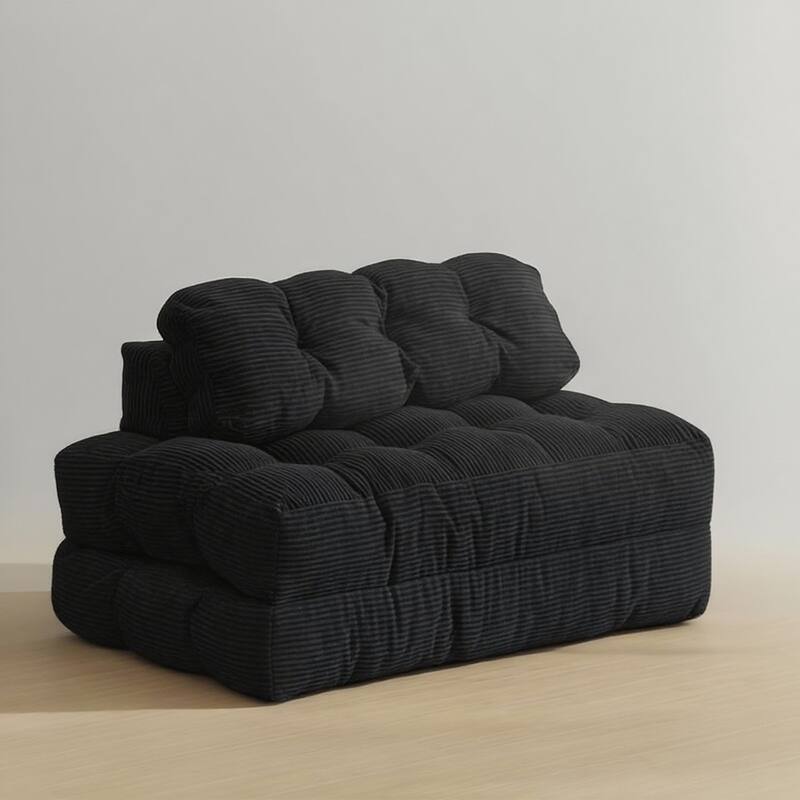 Convertible Sofa Bed, with Pillow - Black