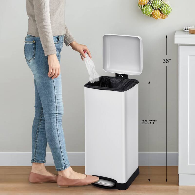 8 Gallon Step Trash Can, with Removable Inner Bucket