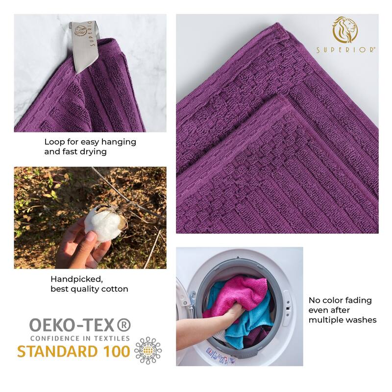 Superior Ribbed Cotton Absorbent Heavyweight Bath Towel Set