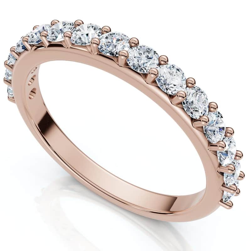 Bliss Diamond 1/2Ct Diamond Anniversary Wedding Ring Gold Lab Grown EF/VS - 4 - Rose